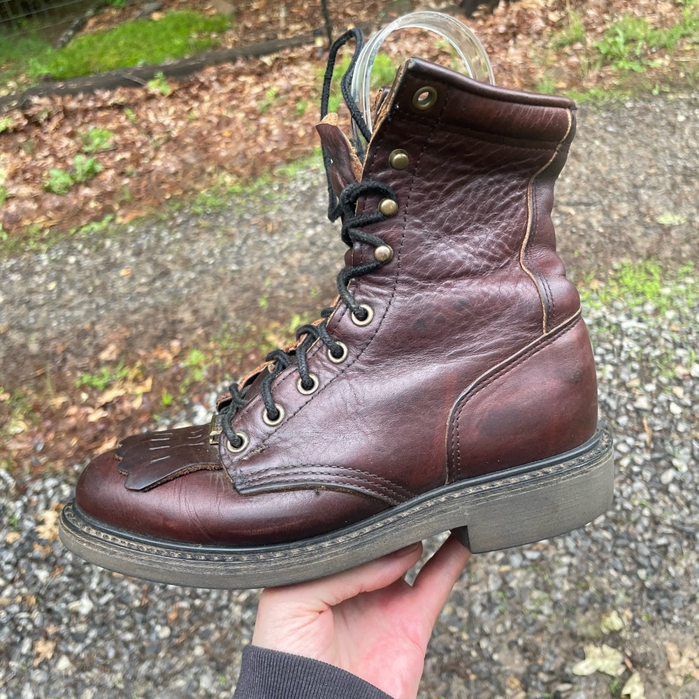 Double H Lacer Lace Up Leather Boots Size 5.5 Woman’s